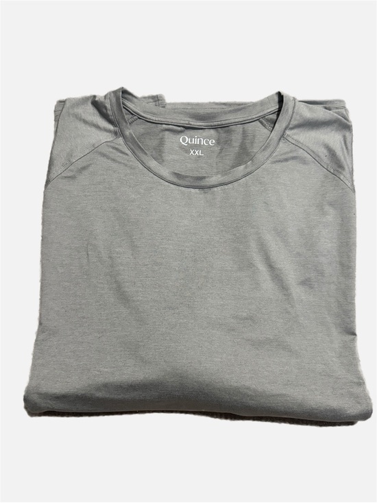 Quince Other - Quince Mens XXL Heather Gray Flowknit Breeze Performance Long Sleeve Athletic T